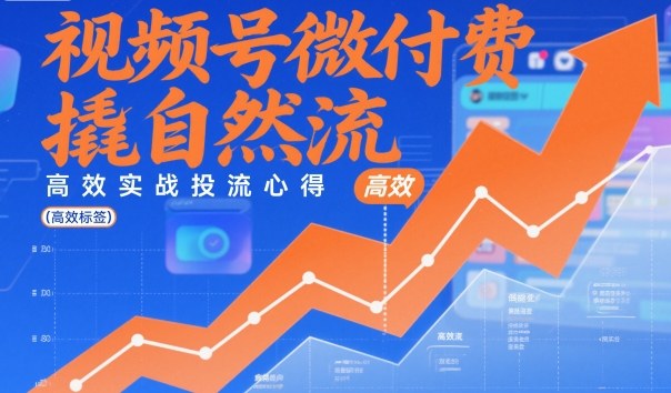 视频号微付费撬自然流，高效实战投流心得-副业宝典