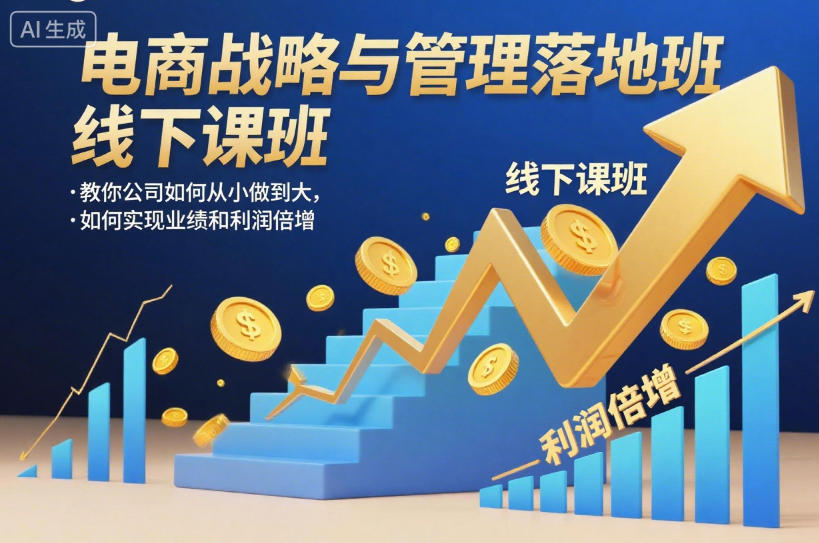 电商战略与管理落地班线下课，教你公司如何从小做到大，如何实现业绩和利润倍增【录音】-副业宝典
