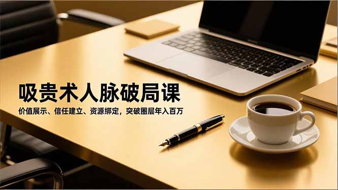 吸贵术人脉破局课，价值展示、信任建立、资源绑定，突破圈层年入百万-副业宝典