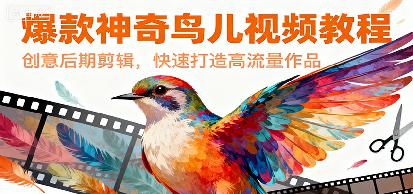 爆款神奇鸟儿视频教程，创意后期剪辑，快速打造高流量作品-副业宝典