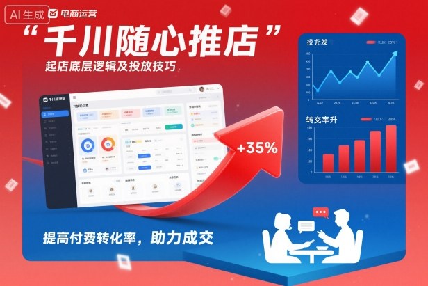 千川随心推起店底层逻辑及投放技巧，提高付费转化率，助力成交-副业宝典