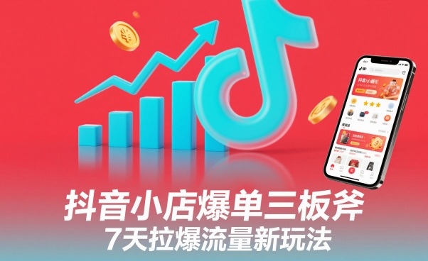 抖音小店爆单三板斧，7天拉爆流量新玩法-副业宝典