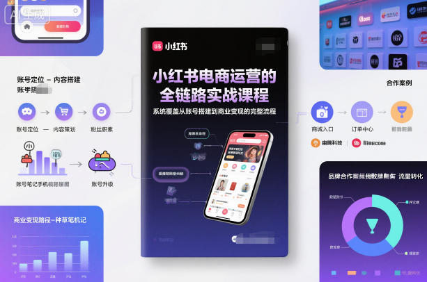 小红书电商运营的全链路实战课程，系统覆盖从账号搭建到商业变现的完整流程-副业宝典