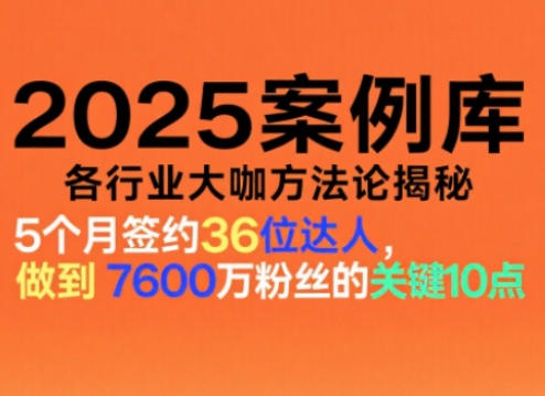 2025案例库，收录各行业大咖的方法论，各行业大咖方法论揭秘-副业宝典