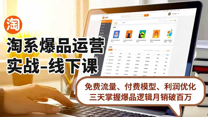 淘系爆品运营实战-线下课，免费流量、付费模型、利润优化，三天掌握爆品逻辑月销破百万-副业宝典