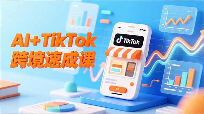 AI+TikTok跨境速成课，智能翻译、店铺定位、流程拆解，7天高效上线运营-副业宝典