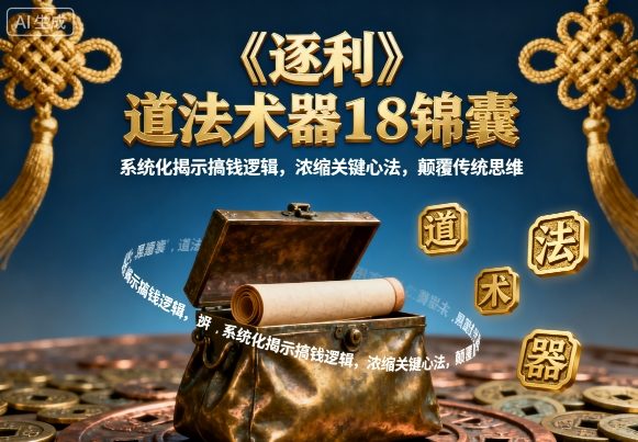 《逐利》道法术器18锦囊，系统化揭示搞钱逻辑，浓缩关键心法，颠覆传统思维(更新)-副业宝典