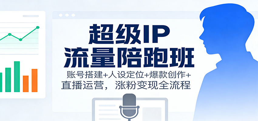 超级IP流量陪跑班：账号搭建+人设定位+爆款创作+直播运营，涨粉变现全流程-副业宝典