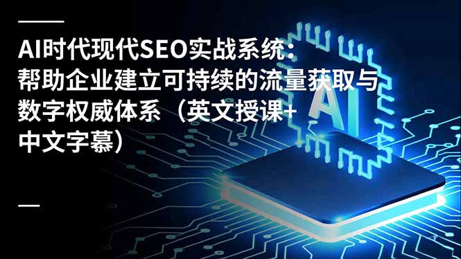 AI时代现代SEO实战系统：帮助企业建立可持续的流量获取与数字权威体系(英文授课+中文字幕-副业宝典