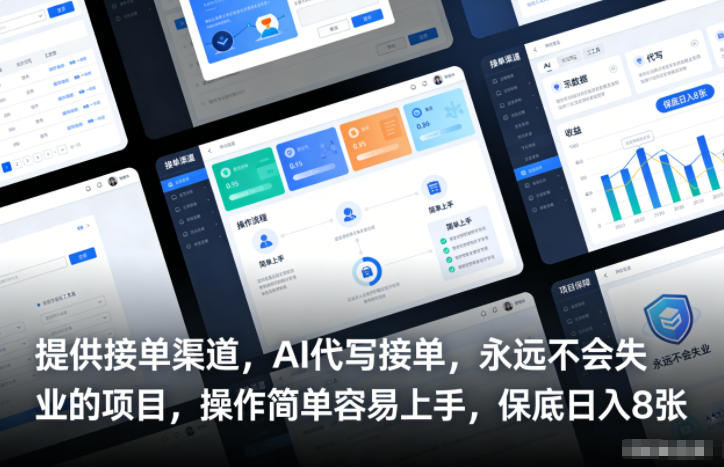 提供接单渠道，AI代写接单，永远不会失业的项目，操作简单容易上手，保底日入8张【揭秘】-副业宝典