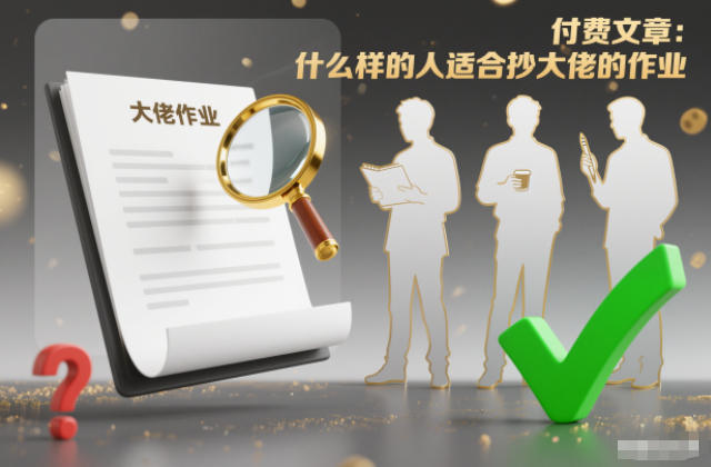 付费文章：什么样的人适合抄大佬的作业？-副业宝典
