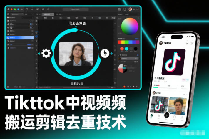 Tiktok中视频纯搬运剪辑去重技术，外来技术，自行测试-副业宝典