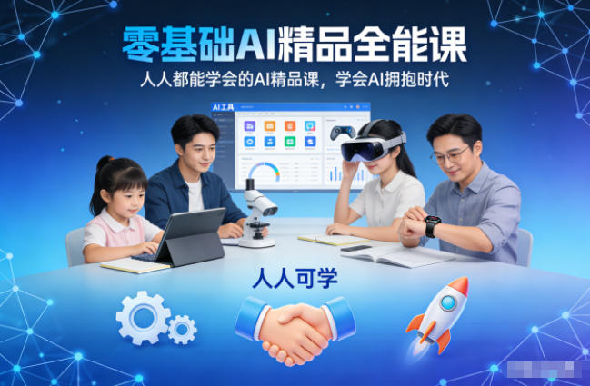 零基础AI精品全能课，人人都能学会的AI精品课，学会AI拥抱时代-副业宝典