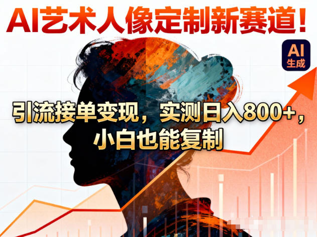 AI艺术人像定制新赛道！引流接单变现，实测日入8张+，小白也能复制-副业宝典