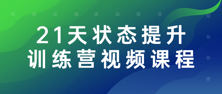 21天状态提升训练营视频课程-副业宝典