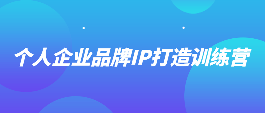 个人企业品牌IP打造训练营-副业宝典