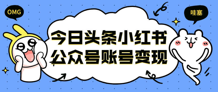 今日头条小红书公众号账号变现-副业宝典