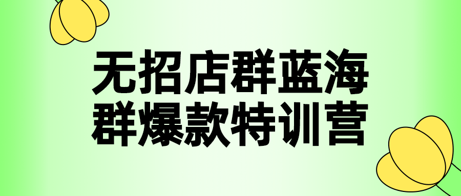 无招店群蓝海群爆款特训营-副业宝典