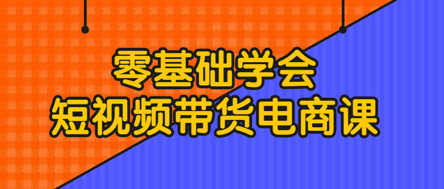 零基础学会短视频带货电商课-副业宝典