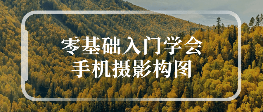 零基础入门学会手机摄影构图-副业宝典