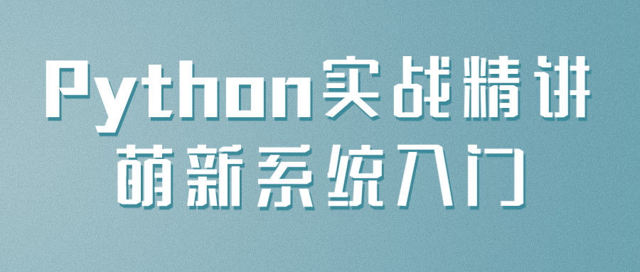 Python实战精讲萌新系统入门-副业宝典