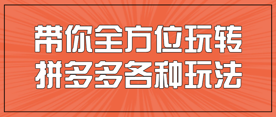 带你全方位玩转拼多多各种玩法-副业宝典