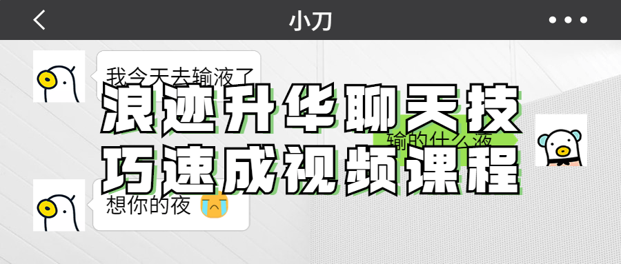 浪迹升华聊天技巧速成视频课程-副业宝典