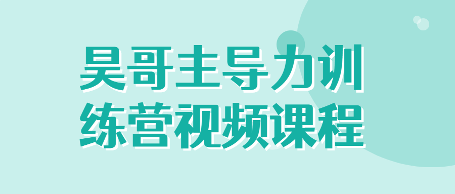 昊哥主导力训练营视频课程-副业宝典