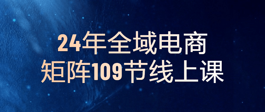 24年全域电商矩阵109节线上课-副业宝典