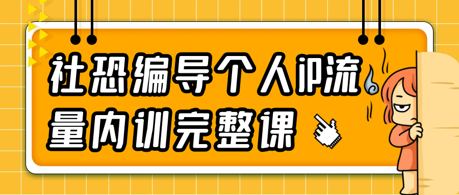 社恐编导个人iP流量内训完整课-副业宝典