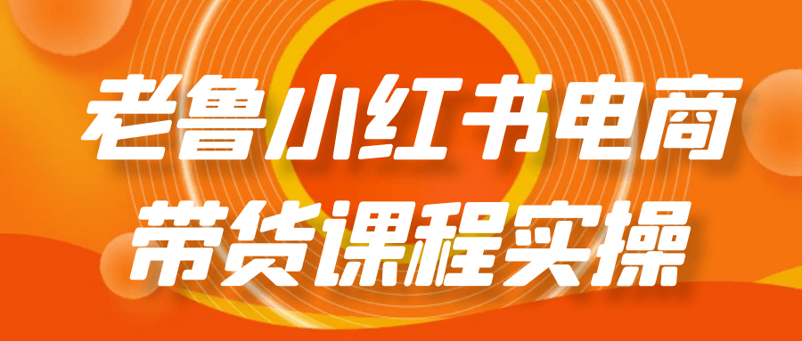 老鲁小红书电商带货课程实操-副业宝典