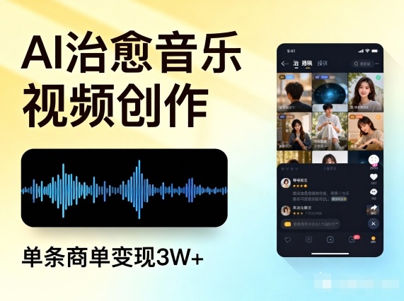 AI做治愈音乐视频，多平台投稿，单条商单变现3W+-副业宝典