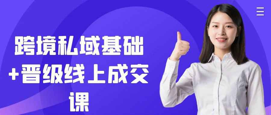 跨境私域基础+晋级线上成交课-副业宝典