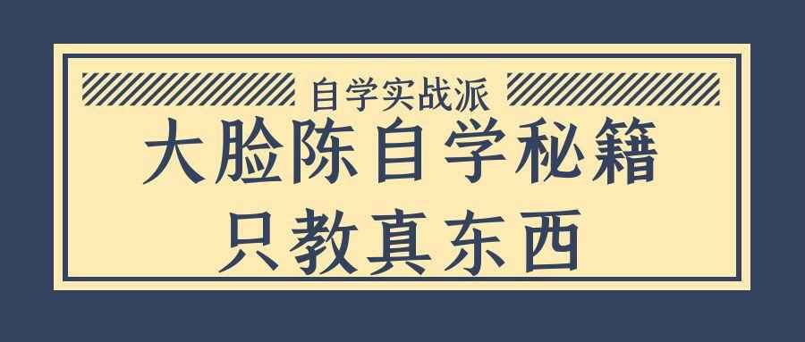 大脸陈自学秘籍只教真东西-副业宝典