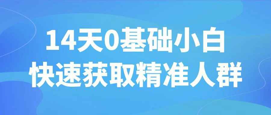 14天0基础小白快速获取精准人群-副业宝典