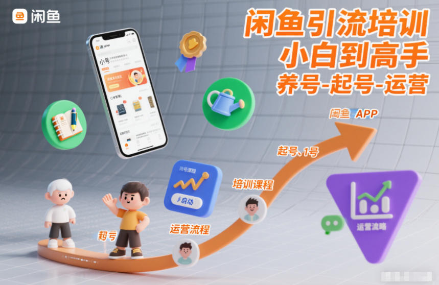 闲鱼引流培训，小白到高手，养号-起号-运营-副业宝典