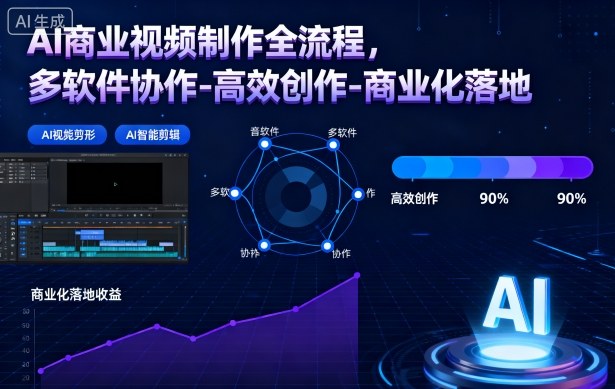 AI商业视频制作全流程2期，多软件协作-高效创作-商业化落地(更新)-副业宝典