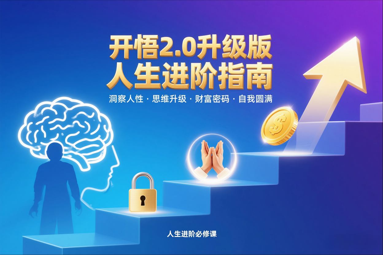 开悟2.0升级版人生进阶指南，洞察人性-思维升级-财富密码-自我圆满-副业宝典
