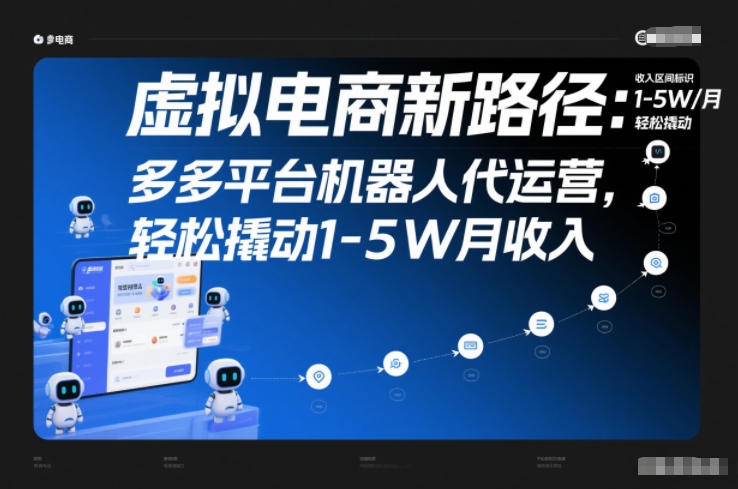 虚拟电商新路径：多多平台机器人代运营，轻松撬动1-5W月收入【揭秘】-副业宝典