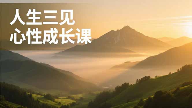 人生三见心性成长课，见天地众生自己，搞透人性安顿身心，活出清晰自我，内在富足无价-副业宝典
