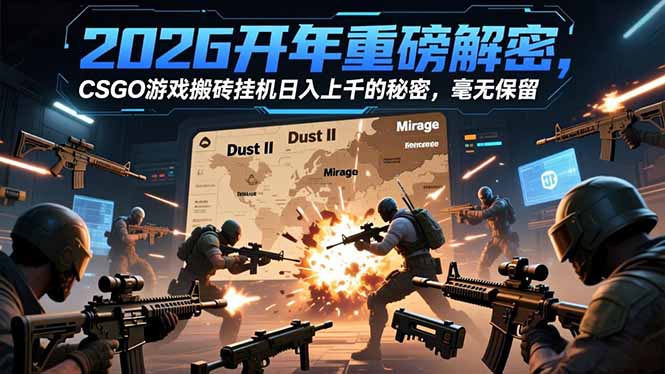 2026开年重磅解密，CSGO游戏搬砖挂机日入上千的秘密，毫无保留-副业宝典