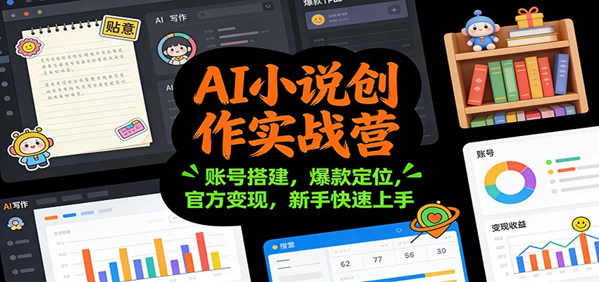 AI小说创作实战营：账号搭建，爆款定位，官方变现，新手快速上手-副业宝典