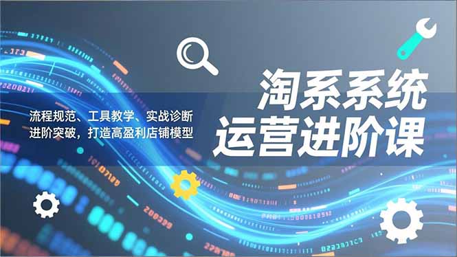 淘系系统运营进阶课2.0，流程规范、工具教学、实战诊断，进阶突破，打造高盈利店铺模型-副业宝典