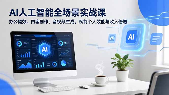 AI人工智能全场景实战课，办公提效、内容创作、音视频生成，赋能个人效能与收入倍增-副业宝典