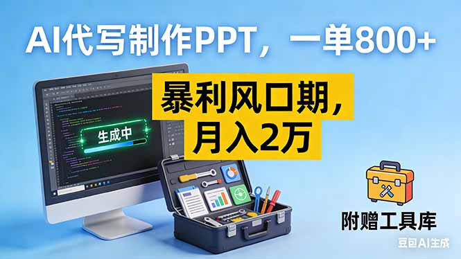AI代写制作PPT，一单800+， 暴利风口期，月入2万【附工具】-副业宝典