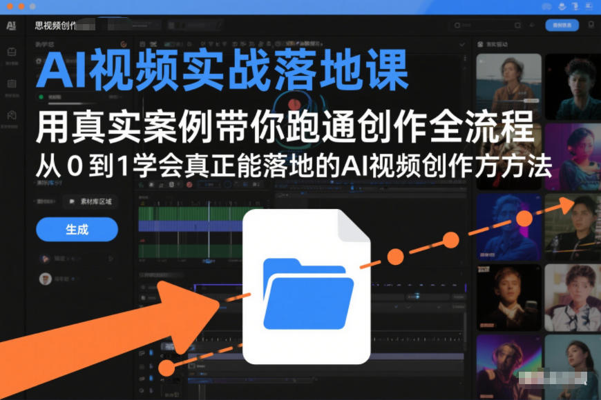 AI视频实战落地课，用真实案例带你跑通创作全流程，从0到1学会真正能落地的AI视频创作方法-副业宝典