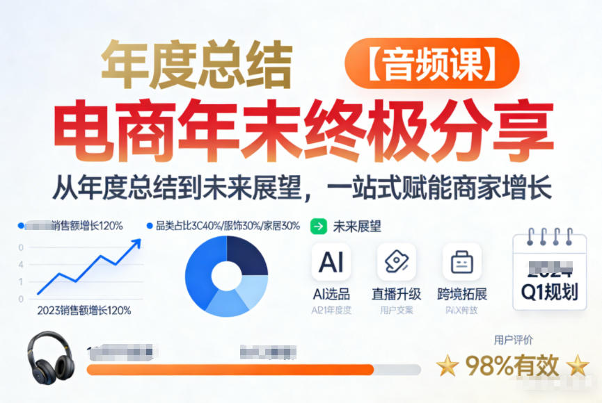 电商年未终极分享，从年度总结到未来展望，一站式赋能商家增长【音频课】-副业宝典
