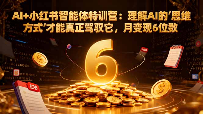 AI+小红书智能体特训营2.0：理解AI的思维方式才能真正驾驭它，月变现6位数(更新-结营课-副业宝典