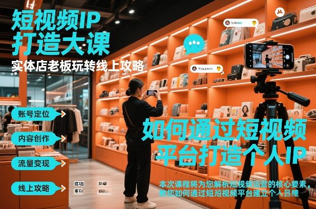 短视频ip打造大课，实体店老板玩转线上攻略-副业宝典