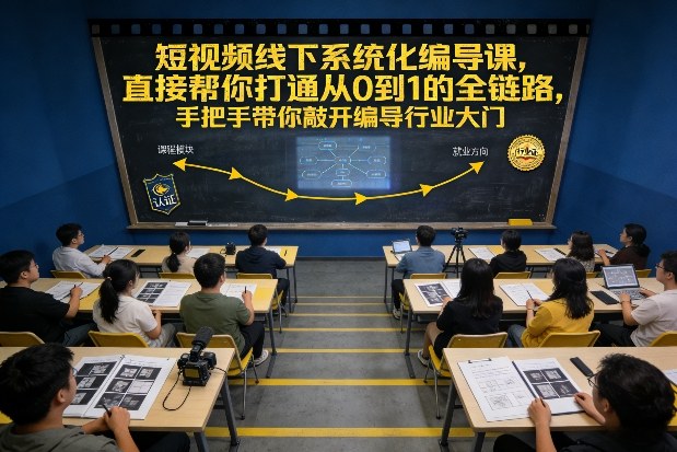 短视频线下系统化编导课，直接帮你打通从0到1的全链路，手把手带你敲开编导行业大门-副业宝典